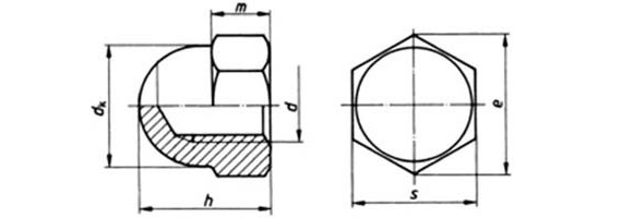 Hex Domed Cap Nuts DIN 1587